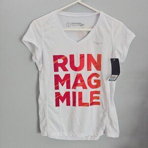 Saucony White Running Tech Shirt